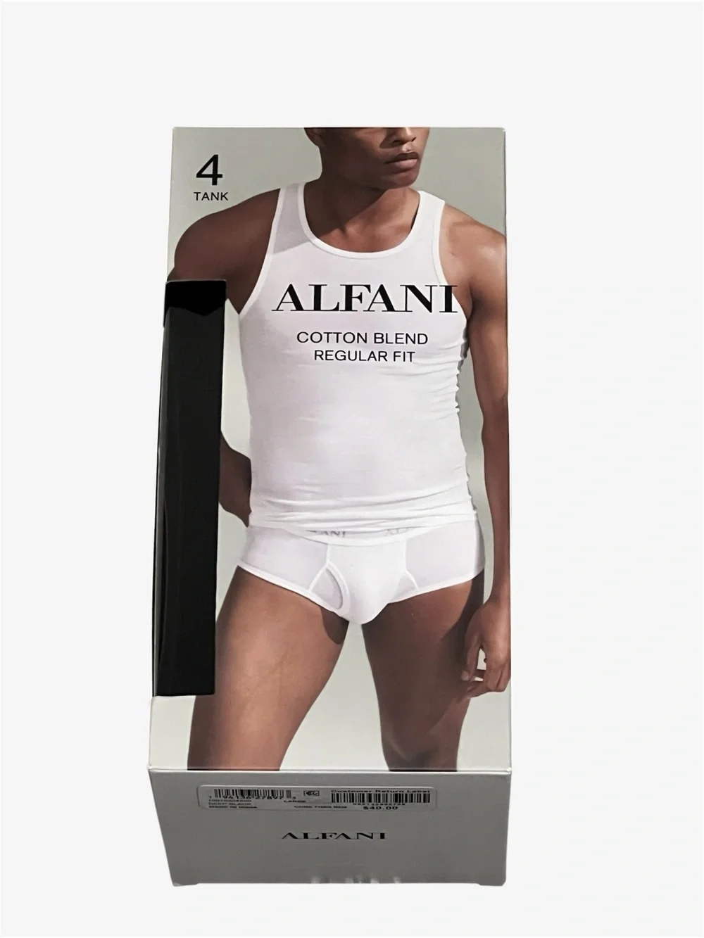 Alfani Men's 4-Pk Regular-Fit Ribbed Black Tank Undershirts L
